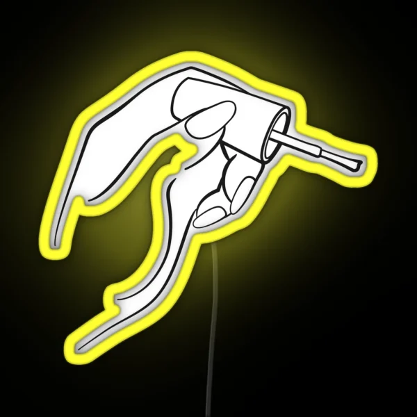 Nail Technician With Nail Polish RGB Neon Sign