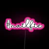 nail selfie neon pink hashtag rgb sign