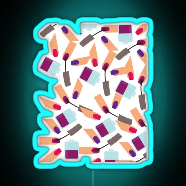 Nails Pattern RGB Neon Sign
