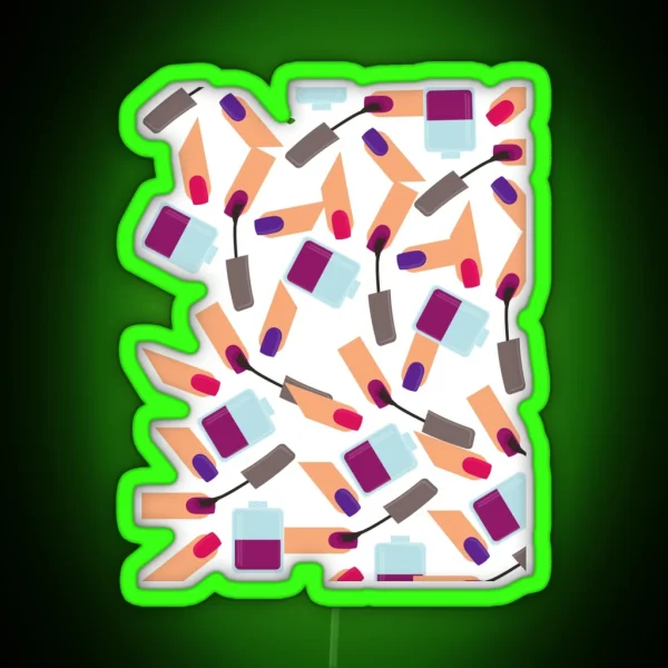 Nails Pattern RGB Neon Sign