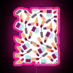 Nails Pattern RGB Neon Sign