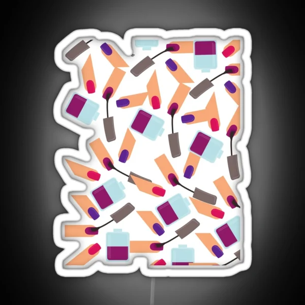 Nails Pattern RGB Neon Sign