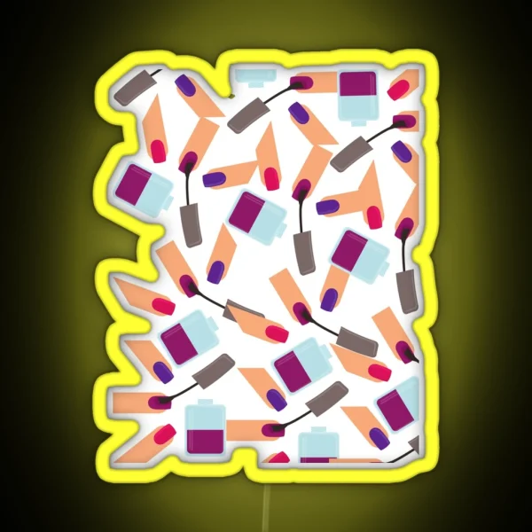 Nails Pattern RGB Neon Sign