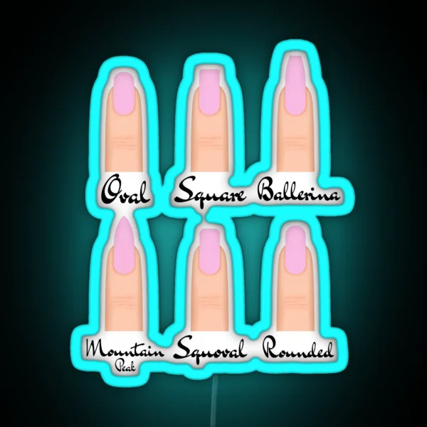 Nails Shape Nail Artist Nails Artists Aprons Text Nail RGB Neon Sign