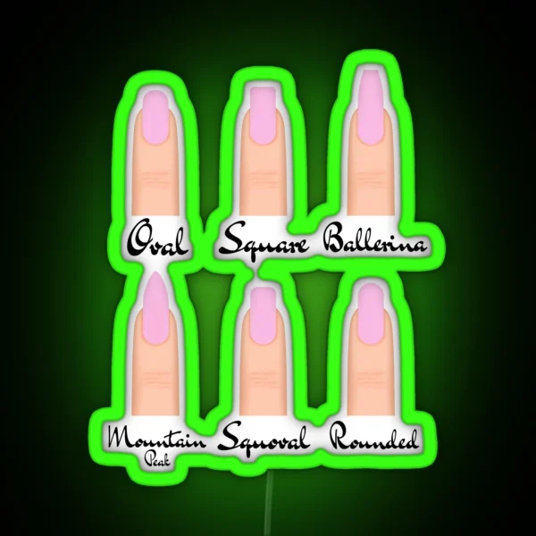 Nails Shape Nail Artist Nails Artists Aprons Text Nail RGB Neon Sign