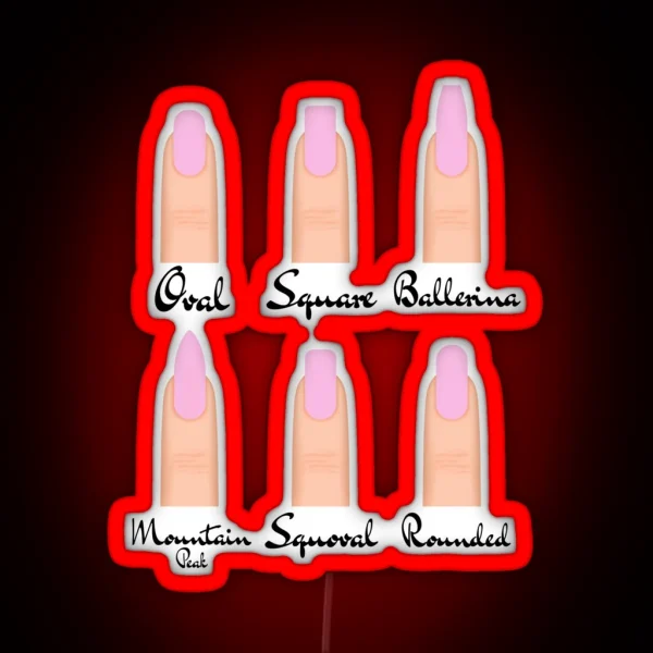 Nails Shape Nail Artist Nails Artists Aprons Text Nail RGB Neon Sign