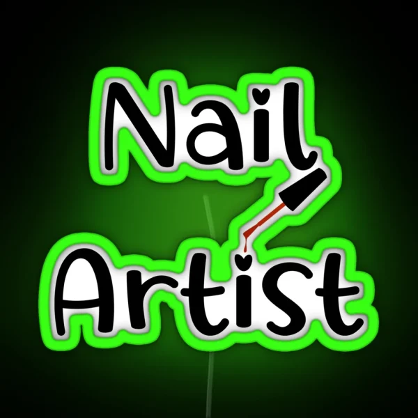 Nails Shape Nail Artist Nails Artists Aprons Text Nail RGB Neon Sign