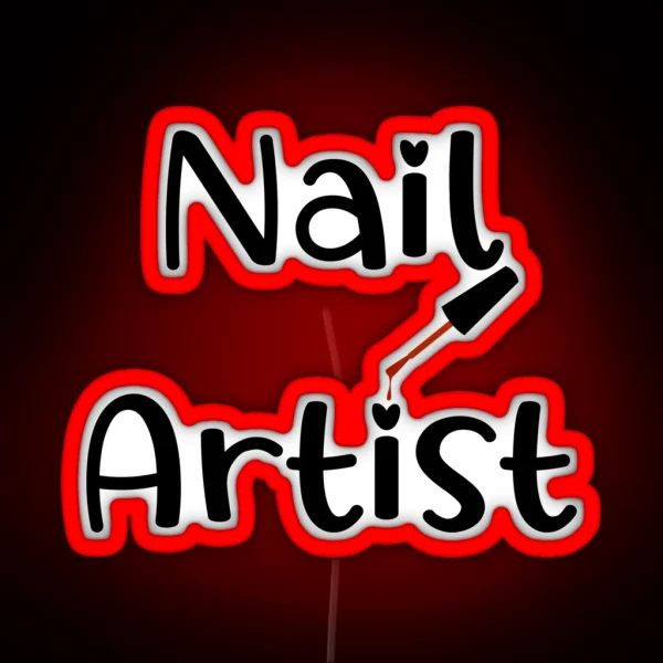 Nails Shape Nail Artist Nails Artists Aprons Text Nail RGB Neon Sign