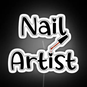 Nails Shape Nail Artist Nails Artists Aprons Text Nail Salon Gifts Idea For Womens RGB Neon Sign