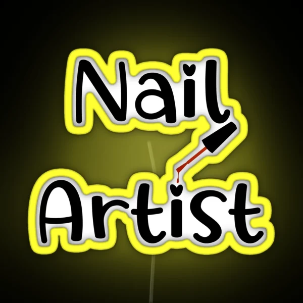 Nails Shape Nail Artist Nails Artists Aprons Text Nail RGB Neon Sign