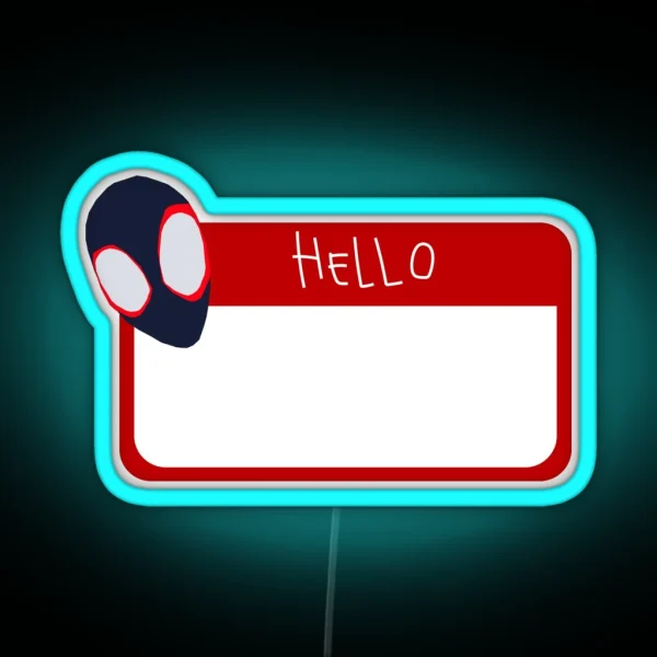 Name Tag Spiderverse RGB Neon Sign