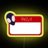 spider-verse neon sign rgb lighting yellow color stylish name tag design