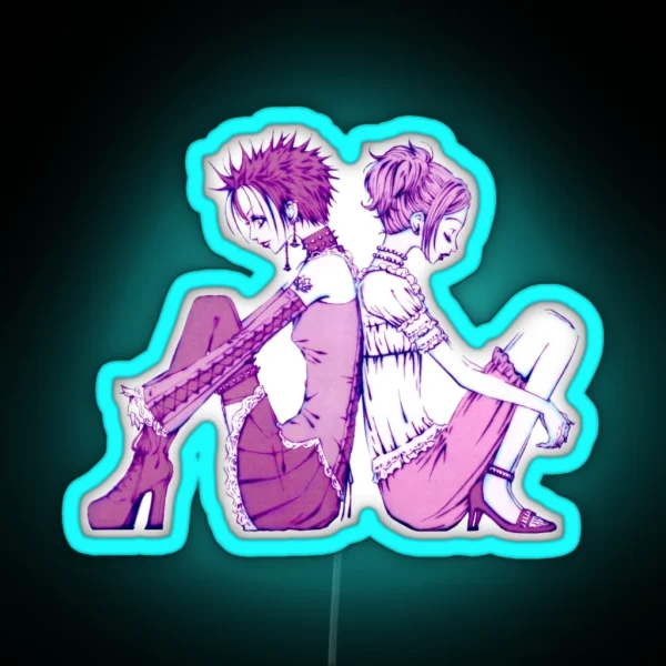 Nana And Nana Sitting Back To Back RGB Neon Sign
