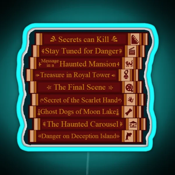 Nancy Drew Games Bookshelf RGB Neon Sign