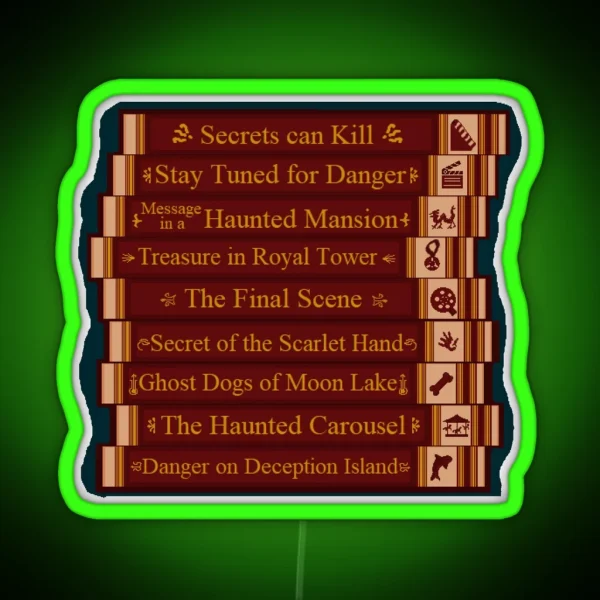 Nancy Drew Games Bookshelf RGB Neon Sign