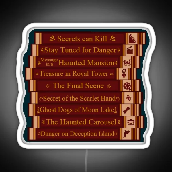 Nancy Drew Games Bookshelf RGB Neon Sign