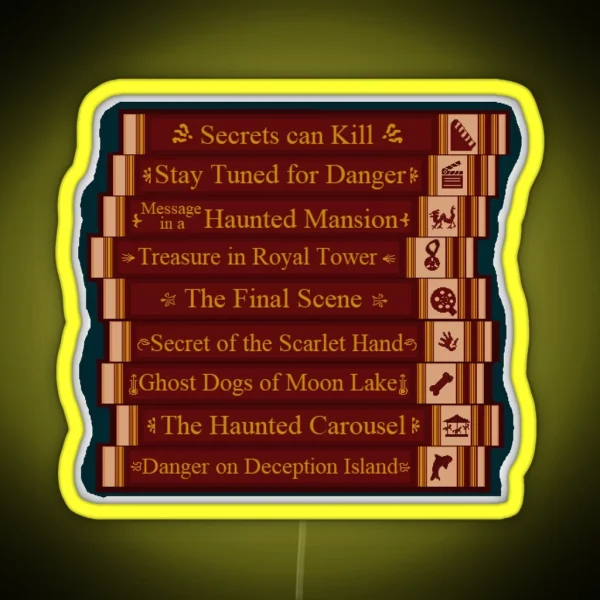 Nancy Drew Games Bookshelf RGB Neon Sign