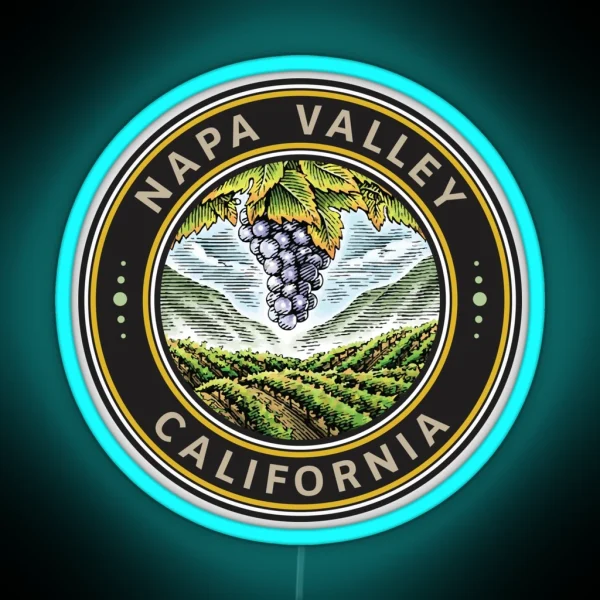 Napa Valley California Seal RGB Neon Sign