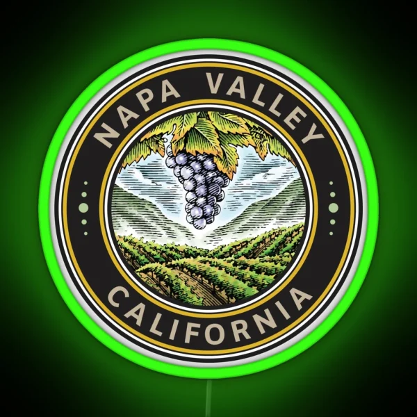 Napa Valley California Seal RGB Neon Sign