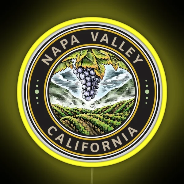 Napa Valley California Seal RGB Neon Sign