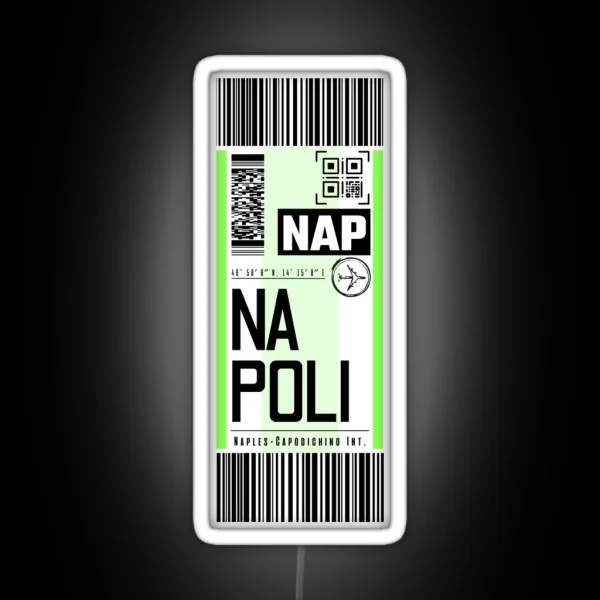 NAPLES NAPOLI NAP Classic Luggage Tag Led RGB Neon Sign