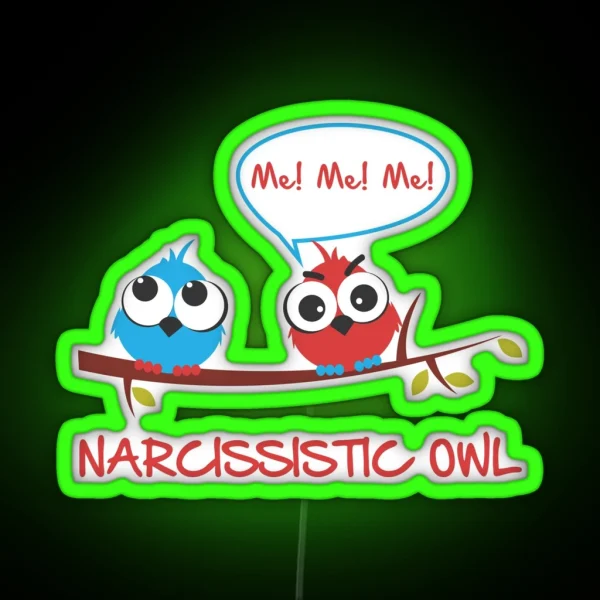 Narcissistic Owl RGB Neon Sign