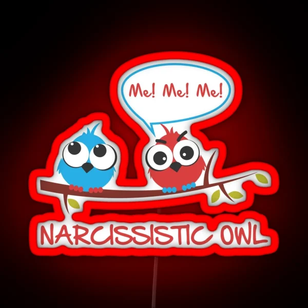 Narcissistic Owl RGB Neon Sign