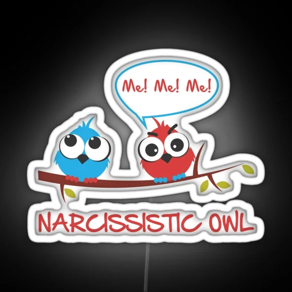 Narcissistic Owl RGB Neon Sign