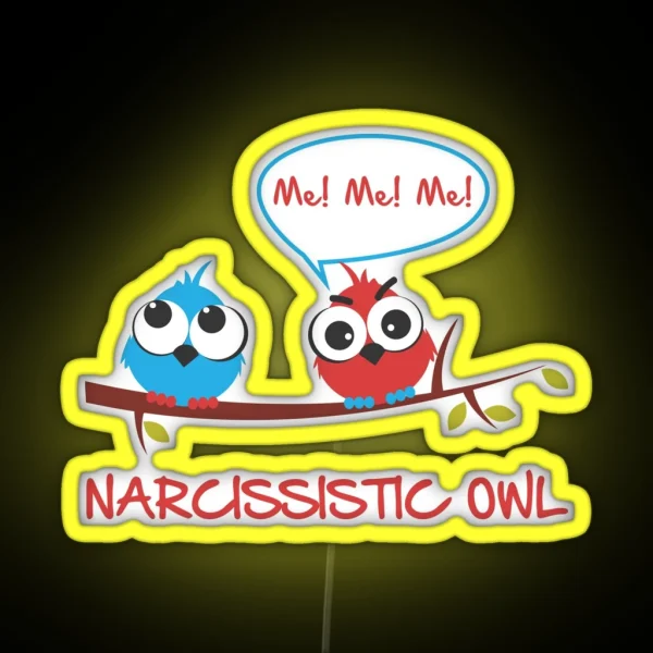 Narcissistic Owl RGB Neon Sign