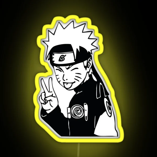 Naruto Sticking Out His Tongue RGB Neon Sign