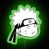 Naruto angry RGB neon sign with green lighting
