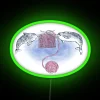 narwhal knitting rgb neon sign green