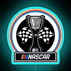 NASCAR Cup Series Championship Trophy With Brand Colored Rings RGB Neon Sign