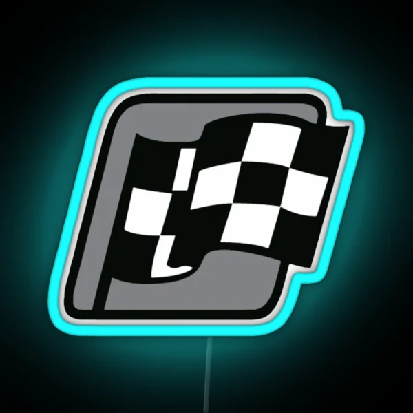 NASCAR Win Led Checkered Flag RGB Neon Sign