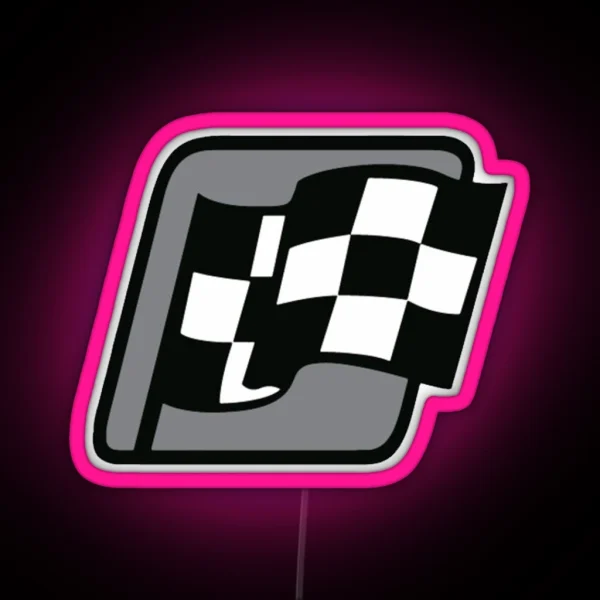 NASCAR Win Led Checkered Flag RGB Neon Sign