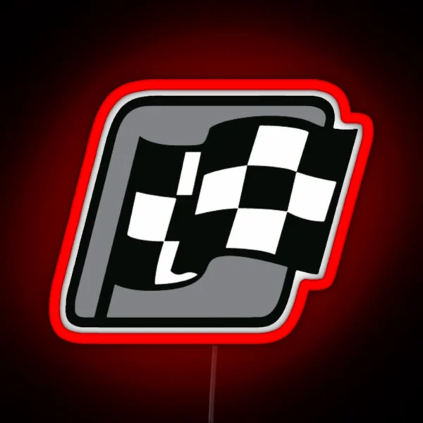 NASCAR Win Led Checkered Flag RGB Neon Sign