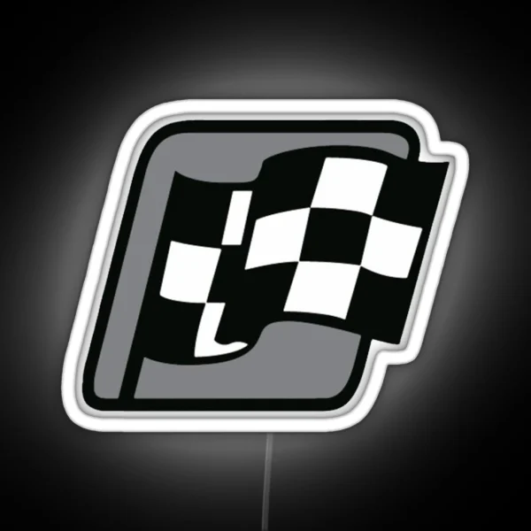 NASCAR Win Led Checkered Flag RGB Neon Sign