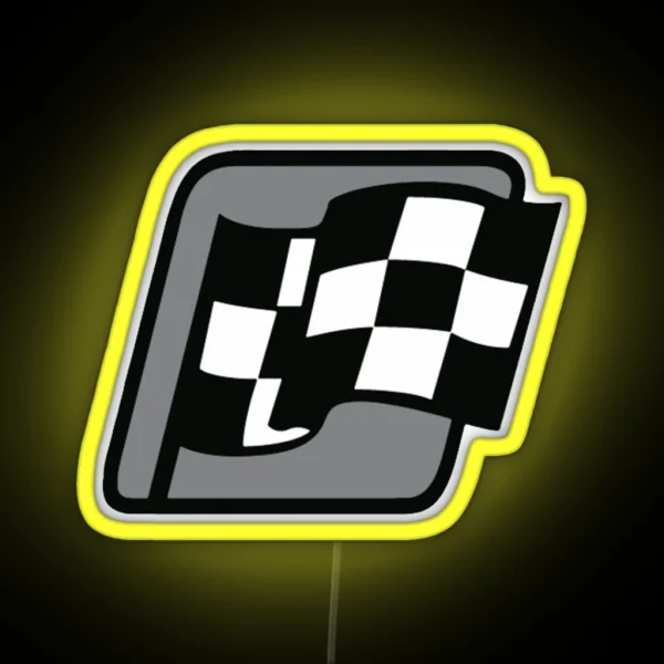 NASCAR Win Led Checkered Flag RGB Neon Sign