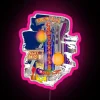 RGB neon sign displaying "Nashville Music City" in vibrant pink tones.
