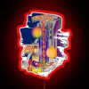nashville music city neon sign with vibrant rgb lighting in red.