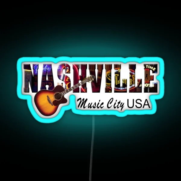 Nashville Music City USA RGB Neon Sign