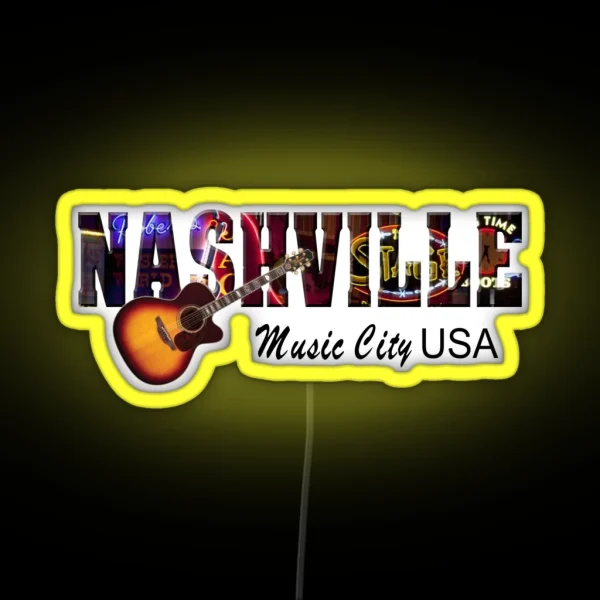 Nashville Music City USA RGB Neon Sign