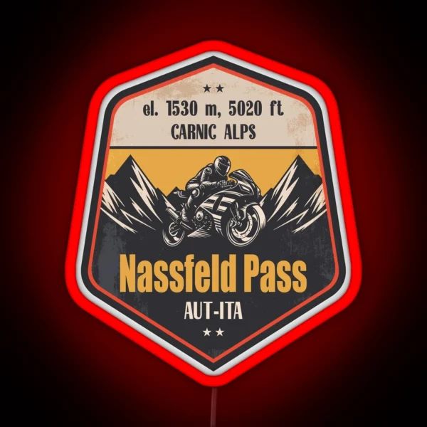 Nassfeld Pass Italy Austria Motorcycling Mountain Design RGB Neon Sign