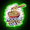 alt="National Noodle Day - October 6th, Neon Sign in Green