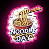 national noodle day october 6 neon sign celebrating noodles with vibrant pink rgb colors