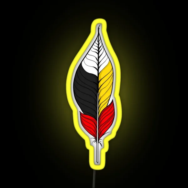 Native American Medicine Wheel Feather RGB Neon Sign