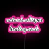 Nature is Healing Souls neon sign with pink glow.