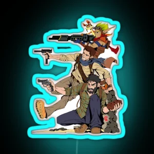 Naughty Dog Drake Joel Jak RGB Neon Sign