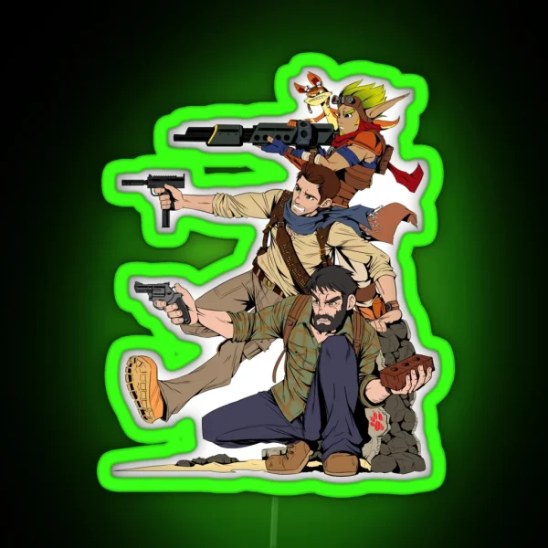 Naughty Dog Drake Joel Jak RGB Neon Sign