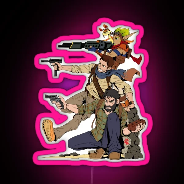 Naughty Dog Drake Joel Jak RGB Neon Sign